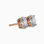 Beatrice Solitaire Oval Earrings-Dileti