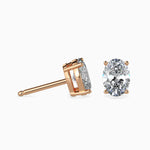 Beatrice Solitaire Oval Earrings-Dileti