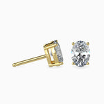 Beatrice Solitaire Oval Earrings-Dileti