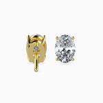 Beatrice Solitaire Oval Earrings-Dileti