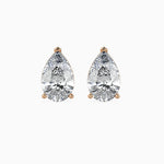Megan Solitaire Pear Earrings-Dileti