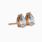 Megan Solitaire Pear Earrings-Dileti
