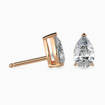 Megan Solitaire Pear Earrings-Dileti