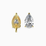 Megan Solitaire Pear Earrings-Dileti