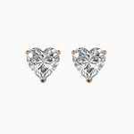 Viola Solitaire Heart Earrings-Dileti