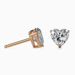 Viola Solitaire Heart Earrings-Dileti