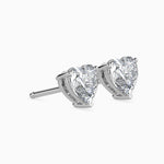 Viola Solitaire Heart Earrings-Dileti