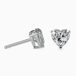 Viola Solitaire Heart Earrings-Dileti