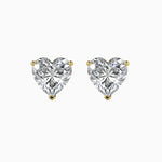 Viola Solitaire Heart Earrings-Dileti