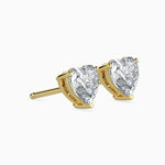 Viola Solitaire Heart Earrings-Dileti