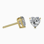 Viola Solitaire Heart Earrings-Dileti