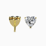 Viola Solitaire Heart Earrings-Dileti