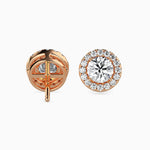 Tulum Solitaire Halo Round Earrings-Dileti
