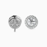 Tulum Solitaire Halo Round Earrings-Dileti