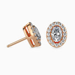 Courchevel Solitaire Halo Oval Earrings-Dileti