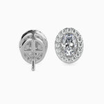Courchevel Solitaire Halo Oval Earrings-Dileti