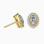 Courchevel Solitaire Halo Oval Earrings-Dileti