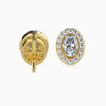 Courchevel Solitaire Halo Oval Earrings-Dileti