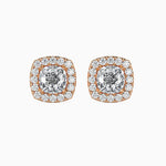 Mallorca Solitaire Halo Cushion Earrings-Dileti