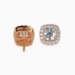 Mallorca Solitaire Halo Cushion Earrings-Dileti