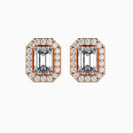 St-Barth Solitaire Halo Emerald Earrings-Dileti