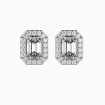 St-Barth Solitaire Halo Emerald Earrings-Dileti
