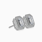 St-Barth Solitaire Halo Emerald Earrings-Dileti