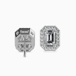 St-Barth Solitaire Halo Emerald Earrings-Dileti