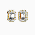 St-Barth Solitaire Halo Emerald Earrings-Dileti