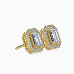 St-Barth Solitaire Halo Emerald Earrings-Dileti