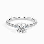 Pia Solitaire Pave Round Setting-Dileti