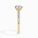 Pia Solitaire Pave Round Ring-Dileti