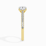 Nina Solitaire Pave Cushion Ring-Dileti