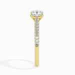Nina Solitaire Pave Cushion Ring-Dileti