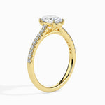 Olga Solitaire Pave Oval Ring-Dileti