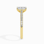 Daisy Solitaire Pave Emerald Ring-Dileti