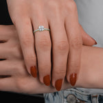 Alaia Solitaire Pave Asscher Ring-Dileti