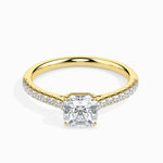 Alaia Solitaire Pave Asscher Ring-Dileti