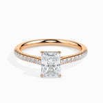 Hailey Solitaire Pave Radiant Ring-Dileti