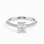 Hailey Solitaire Pave Radiant Ring-Dileti