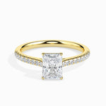 Hailey Solitaire Pave Radiant Ring-Dileti