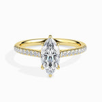 Mimi Solitaire Pave Marquise Ring-Dileti
