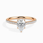 Philo Solitaire Pave Pear Ring-Dileti