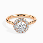 Patti Solitaire Halo Round Ring-Dileti