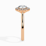 Patti Solitaire Halo Round Ring-Dileti