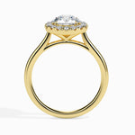 Patti Solitaire Halo Round Ring-Dileti