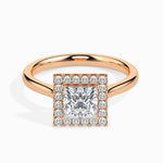 Playa Solitaire Halo Princess Ring-Dileti