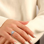 Prairie Solitaire Halo Cushion Ring-Dileti