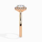 Prairie Solitaire Halo Cushion Ring-Dileti