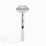 Prairie Solitaire Halo Cushion Ring-Dileti